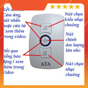 Chuông báo khách chống trộm rời không dây đa năng Ata AT-338