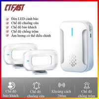 Chuông Báo Khách Cửa Hàng, Báo Động Chống Trộm Cảm Biến Chuyển Động Hồng Ngoại Không Dây CTFAST 02 - Lời Chào Báo Khách Ghé Thăm, Dọa Trộm Xâm Nhập - 1 đầu phát - 2 đầu thu