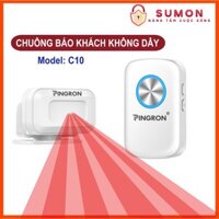 Chuông báo khách hồng ngoại PINGRON C10 - 52 kiểu chuông, kết nối không dây