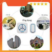 Chuông báo mở cửa không dây chống nước tích hợp 2 chuông và 1 nút bấm cao cấp 9909