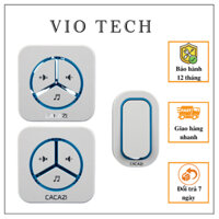 Chuông báo mở cửa không dây chống nước tích hợp 2 chuông và 1 nút bấm cao cấp 9909