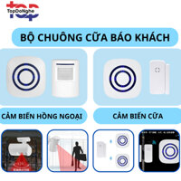 Chuông cảm biển hồng ngoại và từ cữa Báo Khách YF0256 Kết Hợp chống trộm Không dây 36 Kiểu Chuông