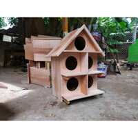 chuồng chim bồ câu bằng gỗ nhóm mộc không sơn 5 lỗ