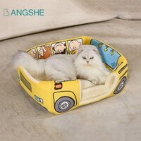 Chuồng chó con ấm áp BANGSHE, Tổ mèo mùa đông có thể gập lại hoạt hình, Tấm lót giường cho thú cưng Thảm ngủ mềm đa năng bán kèm cho thú cưng cho chó con