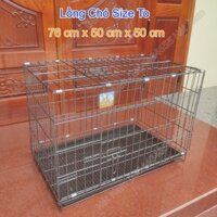 Chuồng Chó, Mèo Gấp Gọn SIZE TO [HÀNG LOẠI 1] Lồng Chó Gấp Sơn Tĩnh Điện