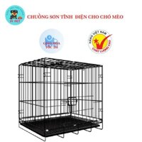 Chuồng chó mèo, Lồng cún lắp ghép sơn tĩnh điện vân đá có thể gấp gọn tặng kèm khay vệ sinh size L PIPET