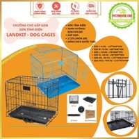 Chuồng chó mèo Size S 🔥 FREESHIP 🔥1kg - 4kg | lồng chuồng sắt sơn tĩnh điện gấp gọn kèm khay
