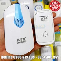 Chuông cổng không dây thông minh đa năng ATA 917 (1 bộ gồm 1 chuông + 1 nút bấm)(nút nhấn dùng pin, chuông cắm điện)(kết nối không dây 20-30mét xuyên tường)(4 mức âm lượng, 32 kiểu chuông)(chuông vang xa)(nút nhấn chống nước)
