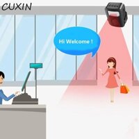 Chuông cửa chào mừng thông minh CUXIN, Cảm biến hồng ngoại có chức năng ghi âm Thiết bị chào mừng, Máy nghe nhạc đa ngôn ngữ Chuông cửa không dây chống trộm thông minh Chuông báo động cửa nhà