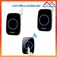 Chuông cửa không dây 2 chuông báo Cacazi A10 màu đen