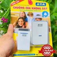 Chuông cửa không dây không dùng pin cao cấp ATA (1 bộ gồm 1 chuông + 1 nút bấm)(nút nhấn không cần pin(điện), chuông cắm điện)(kết nối không dây 20-50mét xuyên tường)(4 mức âm lượng, 50 kiểu chuông)(tích hợp thêm chuông, nút rời được)(nút nhấn chống nước)
