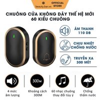 Chuông Cửa Không Dây Thông Minh, Chống Nước, Khoảng Cách Sử Dụng Hiệu Quả 300M, 4 Mức Điều Chỉnh Âm Lượng