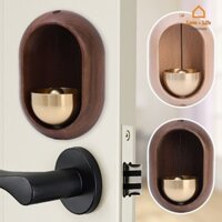 Chuông cửa từ tính Nhật Bản - Chuông gió bằng đồng thau không dây bằng gỗ hình bầu dục - Chuông treo cửa trang trí chuông nhà