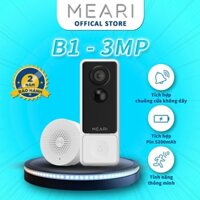 Chuông cửa WiFi Meari B1 I 3MP I Tích hợp Pin I Đàm thoại 2 chiều I Báo động thông minh