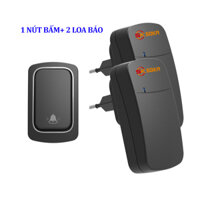 Chuông điện không dây không dùng pin 2 loa báo thông minh chống nước Soka- K10 màu đen