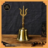 Chuông đồng lắc tụng kinh cầm tay - linh đồng cầm tay tu tập - MÀU VÀNG