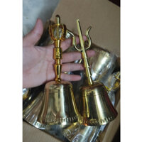 Chuông đồng lắc tụng kinh cầm tay, linh đồng vàng cầm tay, Đài Loan bàng đồng ( giá sỉ)
