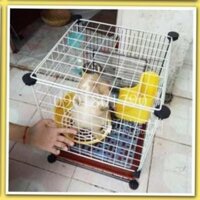 Chuồng Ghép Nuôi Thỏ Trong Phòng Trọ Kích Thước 35x35x35cm (Tặng kèm tấm nhựa lót chuồng)