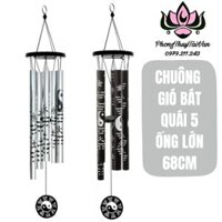 Chuông Gió Phong Thuỷ 5 ống Bát quái 68 cm - Ống To 2cm(Phong Linh)