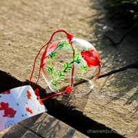Chuông gió thủy tinh phong cách Nhật Bản cá vàng đỏ Mặt Dây chuyền quà tặng phong cách Nhật Bản thủy tinh thủ công Mặt dây chuyền nhỏ dễ thương tươi mới