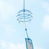 Chuông gió thủy tinh trong suốt phong cách Nhật Bản, trang trí treo ngoài trời, chuông tươi lành, quà tặng Nhật Bản, trang trí treo, quà sinh nhật Nhật Bản