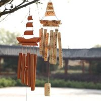 Chuông gió tre UTENEW, Chuông gió hình thuyền buồm tự nhiên, Chuông gió treo cổ sang trọng tinh tế