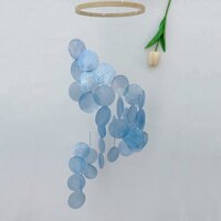 Chuông Gió Vỏ Sò Tự Nhiên Màu Xanh Dương / Trắng Phong Cách Bắc Âu Treo Trang Trí Ban Công