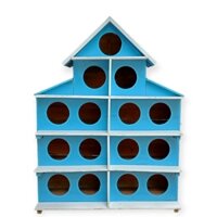 Chuồng gỗ nuôi bồ câu 15 lỗ màu xanh dương