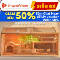 (Chuồng Hamster Freeship) Chuồng gỗ mica trong suốt nuôi bò sát, gà, gia cầm, chim thú nhỏ, đủ phụ kiện chuồng lớn