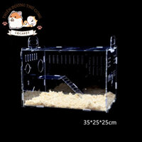 Chuồng hamster mica , chuồng nhím mica 40 x 30 x 27 cm, 35 x 25 x 25 cm