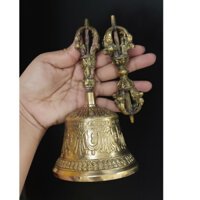 Chuông lắc đồng cầm tay phong cách Phật giáo Tây Tạng bộ chuông chày đồng mật tông tây tạng
