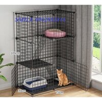 (CHUỒNG LỚN) BỘ COMBO CHUỒNG MÈO, CHUỒNG CHÓ 2 TẦNG, 3 TẰNG LẮP GHÉP SƠN TĨNH ĐIỆN CHO PET