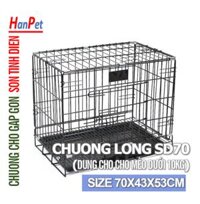 Chuồng Lồng cũi chó mèo dưới 22kg (SD75  SD70  SD90) chuồng sơn tĩnh điện có thể gấp gọn