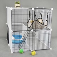 CHUỒNG LỒNG NUÔI MÈO 2 TẦNG MẪU NHƯ ẢNH(CHẤT LIỆU LƯỚI SẮT PHUN SƠN TĨNH ĐIỆN) SIZE D70 R70 H70CM