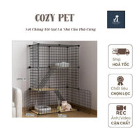 Chuồng mèo 2 tầng, 3 tầng, chuồng mèo lắp ghép đa năng, lưới sơn tĩnh điện giá rẻ - Cozypet
