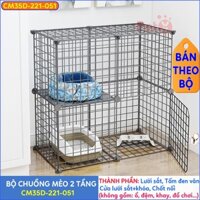 Chuồng mèo 2 tầng lưới sắt lắp ghép đa năng cho thú cưng thỏ, sóc bọ ú chọn mẫu theo phân loại