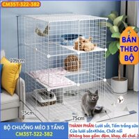 Chuồng mèo 3 tầng, 2, 4 tầng giá cực mềm đẹp lắp ghép đa chức năng lưới sắt sơn tĩnh điện nuôi thú cưng, thỏ