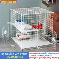 Chuồng Mèo 3 Tầng, 2 Tầng Lưới Sắt Sơn Tĩnh Điện Giá Rẻ Đẹp Lắp Ghép Đa Năng Đơn Giản Có Mái Nuôi Thú Cưng, Thỏ, Bọ Ú