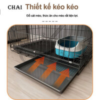 Chuồng mèo gấp gọn 3/4 Tầng chuồng mèo 4 tầng cao 115cm -Có bánh xe khay vệ sinh,cầu thang Có thể chứa nhiều mèo lớn RG0