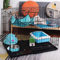 chuồng mèo Lồng nuôi chó mèo gấp gọn mẫu mới sơn tĩnh điện -tặng kèm khay vệ sinh