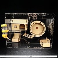 Chuồng mica cho chuột Hamster có tầng lửng - Đủ size - Lồng lắp ghép
