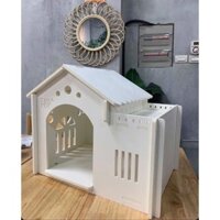 Chuồng, nhà chó mèo gỗ NHỰA CHỐNG THẤM NƯỚC, để ngoài trời mưa nắng ko việc gì.