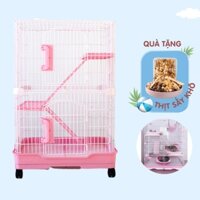 Chuồng Nuôi Mèo Chuồng Lồng Chất liệu Inox Cao Cấp Tháo Lắp Cho Mèo Chuồng 2 Tầng Inox