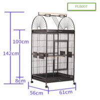 Chuồng Nuôi Vẹt, Nuôi Chim PLB007 Cao 142cm Màu Đen Sang Trọng Có Khay Vệ Sinh