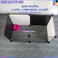 Chuồng quây  cho chó, mèo, thú cưng 2 khoang bằng tấm ghép đa năng (2 lưới, 4 tấm nhựa, 12 chốt, tặng búa) {MẪU MỚI}