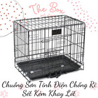 Chuồng Sơn Tĩnh Điện Chống Rỉ Sét Kèm Khay Lót Chó Mèo