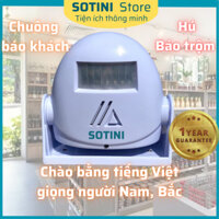 Chuông SOTINI hồng ngoại báo Khách, báo động, chống trộm, cho gia đình, cửa hàng, lời chào bằng tiếng Việt giọng Nam Bắc