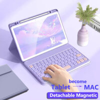 Chuột Bàn Phím Cho Huawei MatePad T10S T10 10.1 SE 11 2024 11.5 S 11.5 PaperMatte 10.4 11 2021 2023 Pro 11 10.4 Bàn Phím Keycap Tròn Không Dây Vỏ Silm Có Khe Cắm Bút