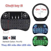 Chuột Bay Kiêm Bàn Phím Không Dây I8 Cho Smart Tivi & Android Box có đèn led Tặng khóa dây 4 số