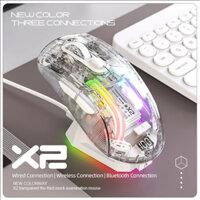 Chuột Bluetooth sạc từ tính Attack Shark X2 Pro, Tri-Mode, Đèn RGB, Trong suốt, Đèn báo pin, Điện thoại máy tính